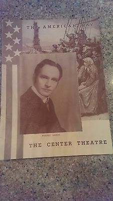 Vtg 1939 Playbill Kaufman And Hart The American Way (the Center Theatre) March
