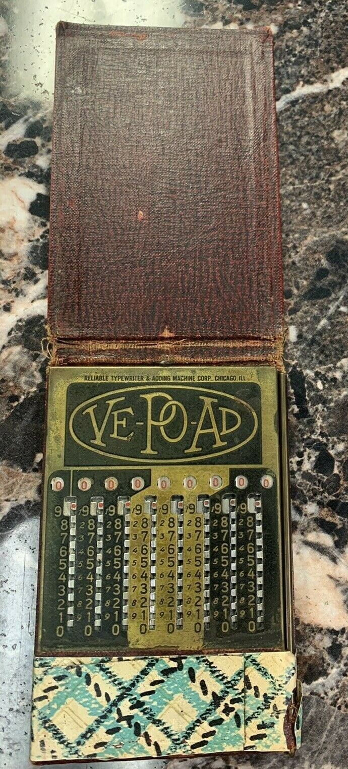 Vintage Ve-po-ad Pocket Calculator Manual Adding Machine W/ Stylus